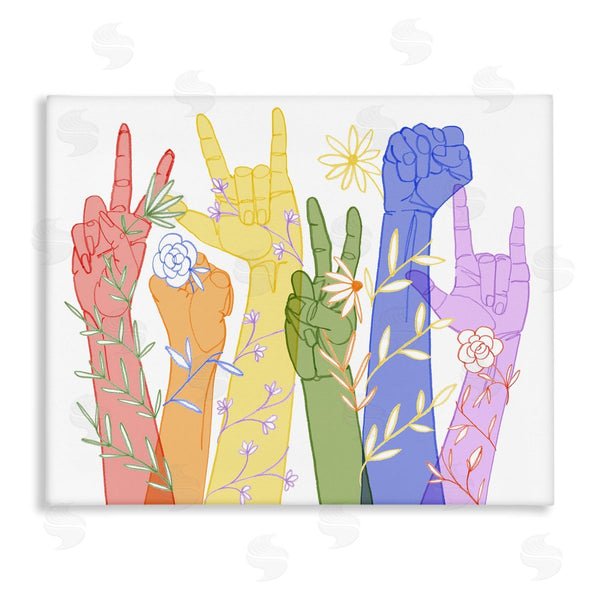 stupell industries Grace Popp | Peace Love Caring Hand Signs ASL