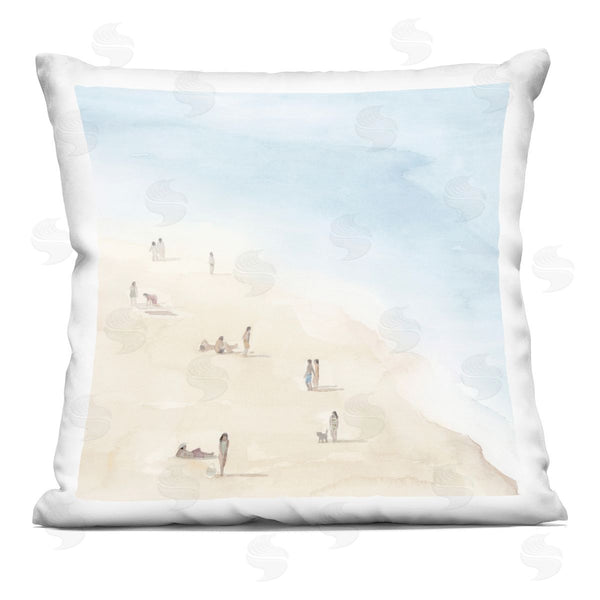 stupell industries Grace Popp | People Lounging on Beach Printed Throw Pillow