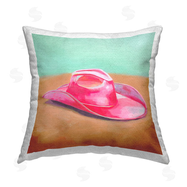 Stupell Industries Grace Popp | Pink Cowgirl Hat Printed Throw Pillow