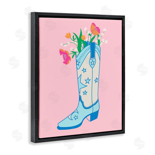 Stupell Industries Grace Popp | Pink Floral Cowgirl Boot Wall Art