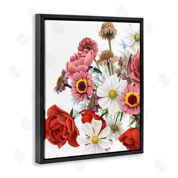 Stupell Industries Grace Popp | Pink Red Spring Bloom Flower Bouquet Roses Daisies Wall Art