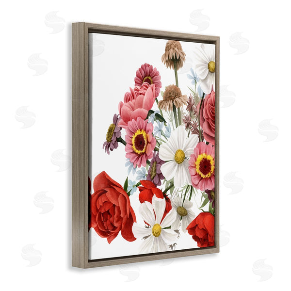 Stupell Industries Grace Popp | Pink Red Spring Bloom Flower Bouquet Roses Daisies Wall Art