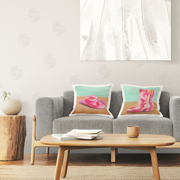 Stupell Industries Grace Popp | Pink Theme Cowgirl Fashion Printed Throw Pillow Set