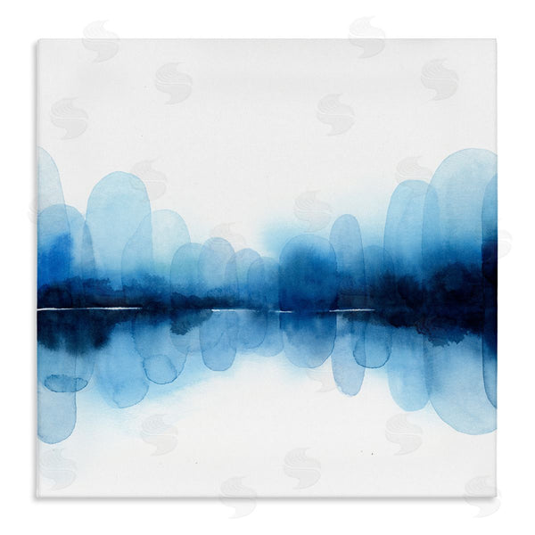 stupell industries Grace Popp | Reflecting Blue Arches Abstract Layered Shapes over White Wall Art