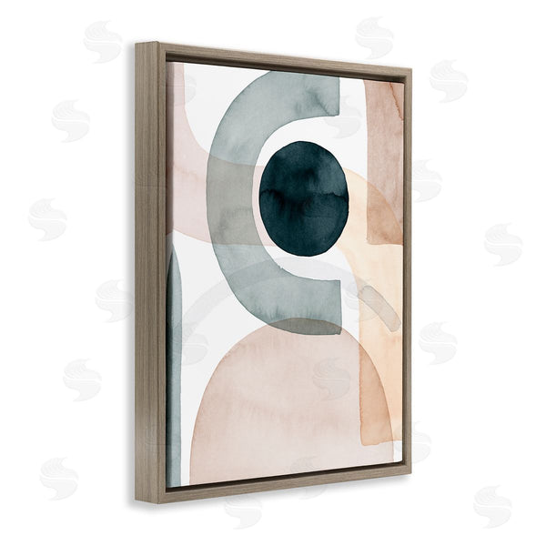 Stupell Industries Grace Popp | Round Shape Fragments Abstract Blue Brown Arches