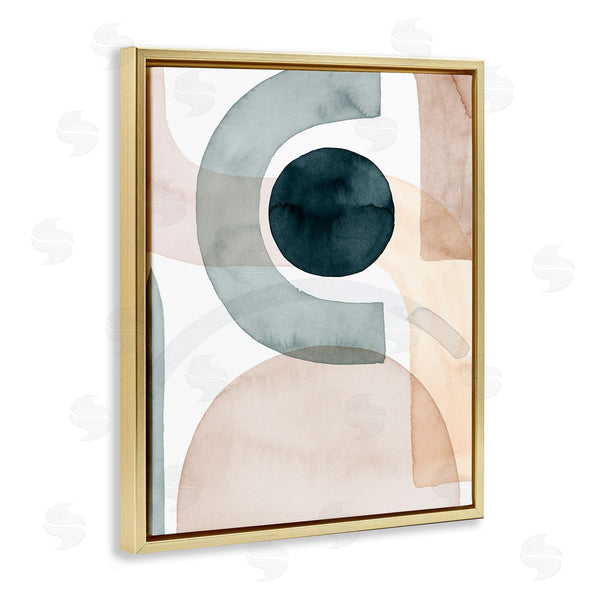 Stupell Industries Grace Popp | Round Shape Fragments Abstract Blue Brown Arches
