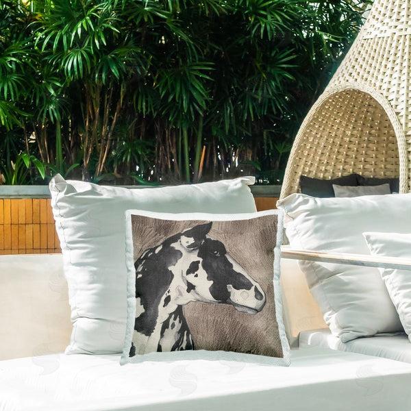 Stupell Industries Grace Popp | Rustic Cow Looking Right Printed Throw Pillow