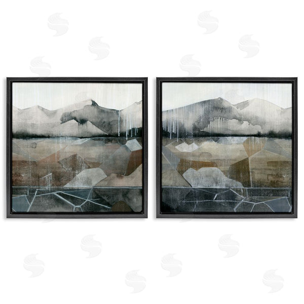 Stupell Industries Grace Popp | Rustic Mountain Landscape Geometric Wall Art