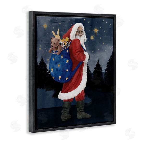 Stupell Industries Grace Popp | Santa Claus Sack Of Toys Under Night Sky
