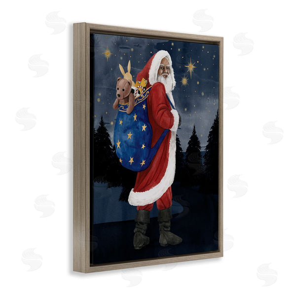 Stupell Industries Grace Popp | Santa Claus Sack Of Toys Under Night Sky
