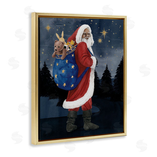 Stupell Industries Grace Popp | Santa Claus Sack Of Toys Under Night Sky