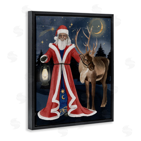 Stupell Industries Grace Popp | Santa Claus Under Night Sky Winter Lantern