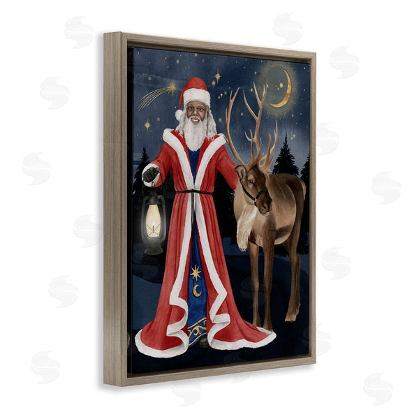 Stupell Industries Grace Popp | Santa Claus Under Night Sky Winter Lantern