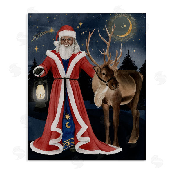 stupell industries Grace Popp | Santa Claus Under Night Sky Winter Lantern