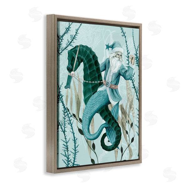 Stupell Industries Grace Popp | Sea Santa Ocean Holiday Christmas Wall Art
