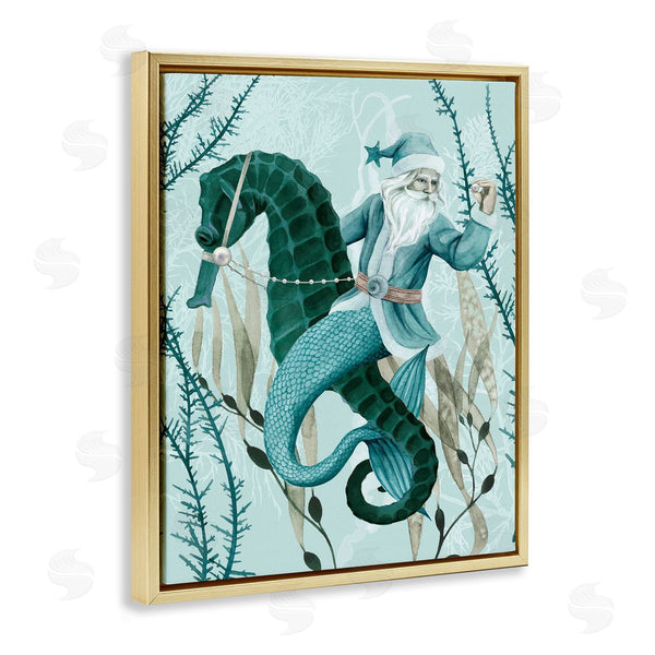 Stupell Industries Grace Popp | Sea Santa Ocean Holiday Christmas Wall Art
