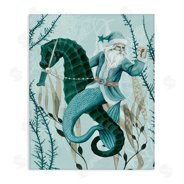 stupell industries Grace Popp | Sea Santa Ocean Holiday Christmas Wall Art