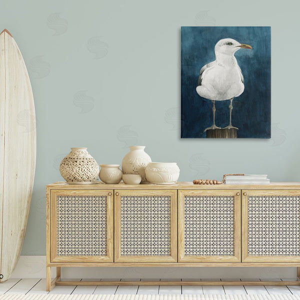 Stupell Industries Grace Popp | Seagull Perched Over Blue Wall Art