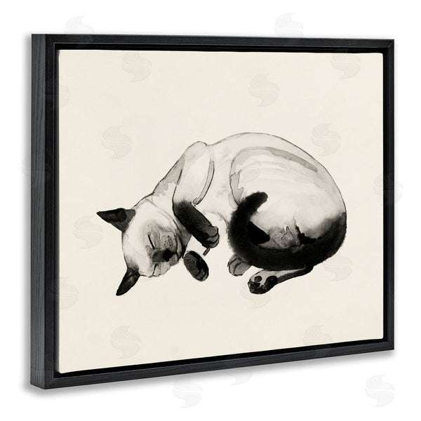 Stupell Industries Grace Popp | Siamese Cat Nap Relaxed Pet