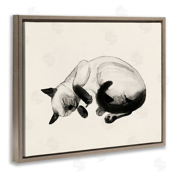 Stupell Industries Grace Popp | Siamese Cat Nap Relaxed Pet