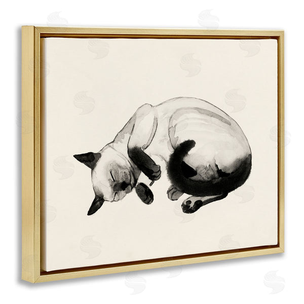 Stupell Industries Grace Popp | Siamese Cat Nap Relaxed Pet