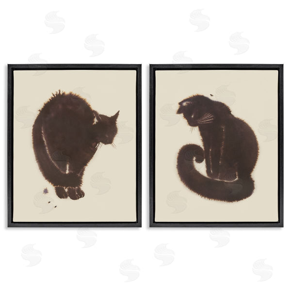 Stupell Industries Grace Popp | Simple Cats On Beige Wall Art