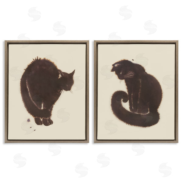 Stupell Industries Grace Popp | Simple Cats On Beige Wall Art
