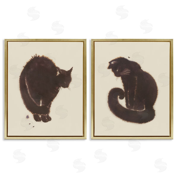 Stupell Industries Grace Popp | Simple Cats On Beige Wall Art