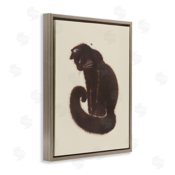 Stupell Industries Grace Popp | Sitting Cat Curved Tail Wall Art