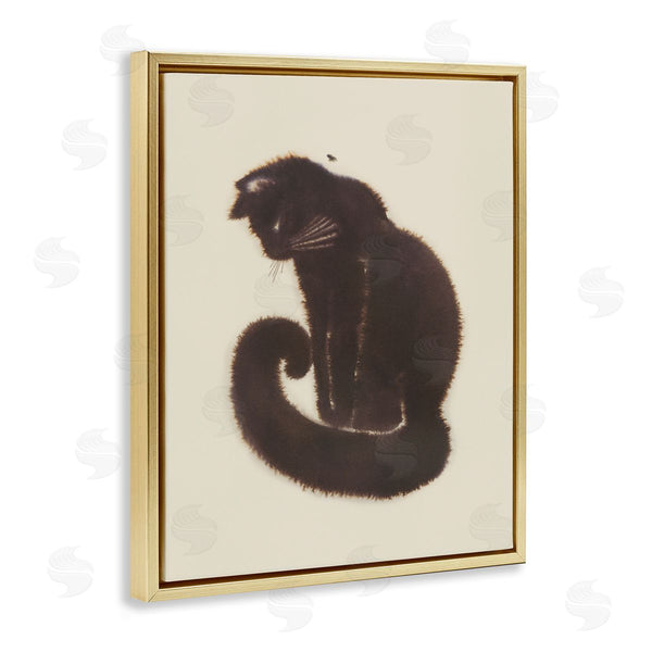 Stupell Industries Grace Popp | Sitting Cat Curved Tail Wall Art