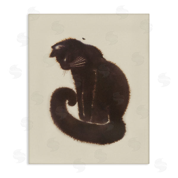 stupell industries Grace Popp | Sitting Cat Curved Tail Wall Art