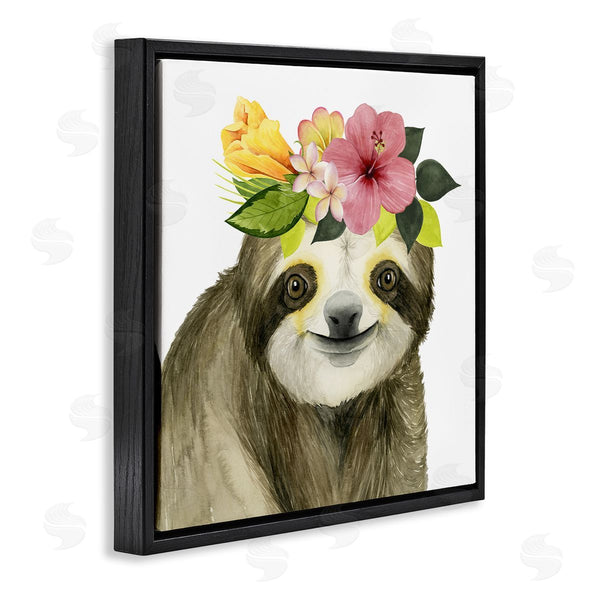 Stupell Industries Grace Popp | Smiling Sloth In Flower Crown