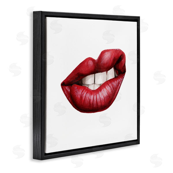 Stupell Industries Grace Popp | Sneering Lips Bold Emotion Red Lipstick Teeth Wall Art