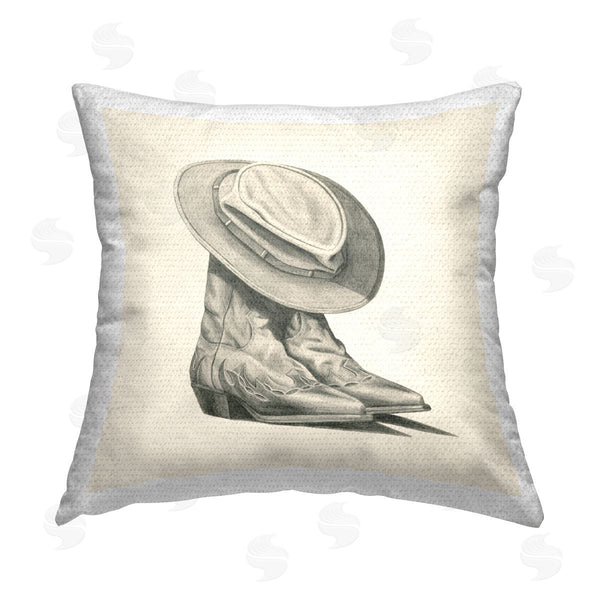 Stupell Industries Grace Popp | Southwestern Boots & Hat Printed Throw Pillow