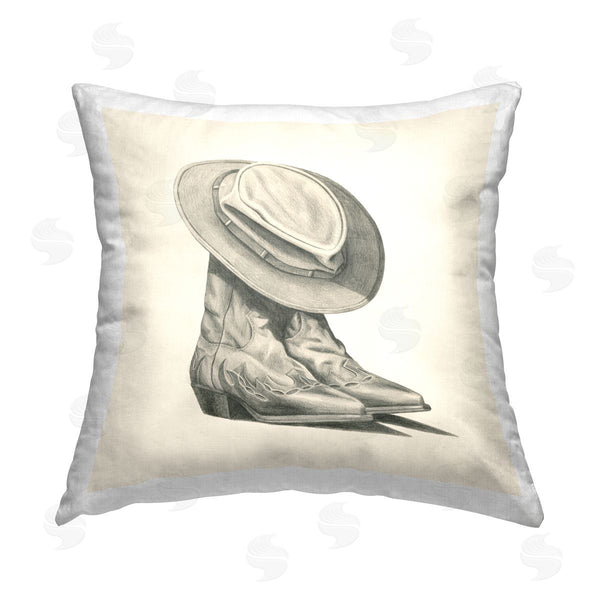 stupell industries Grace Popp | Southwestern Boots & Hat Printed Throw Pillow