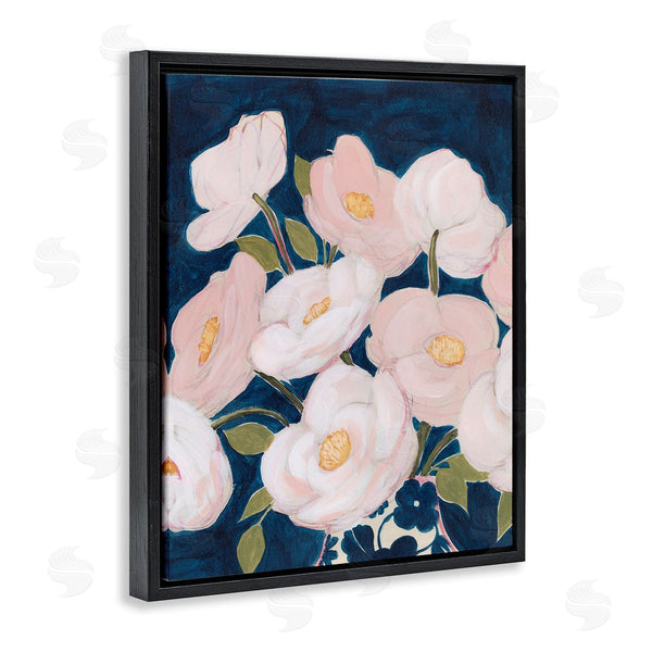 Stupell Industries Grace Popp | Spring Florals Pink Petals Over Deep Blue