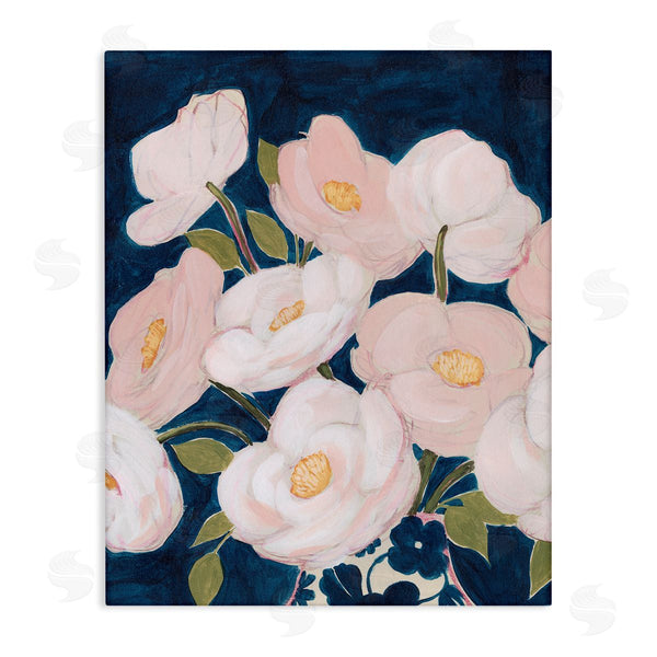 stupell industries Grace Popp | Spring Florals Pink Petals Over Deep Blue