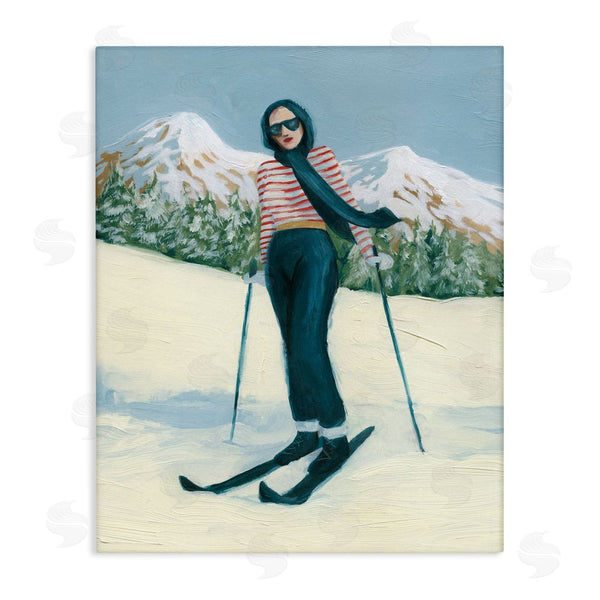 stupell industries Grace Popp | Stylish Skiing Sisters Wall Art