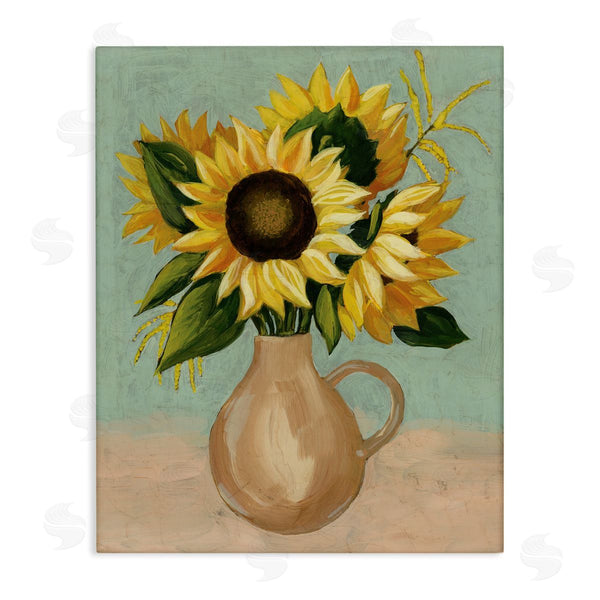stupell industries Grace Popp | Summer Sunflower Bouquet in Brown Country Pitcher Wall Art