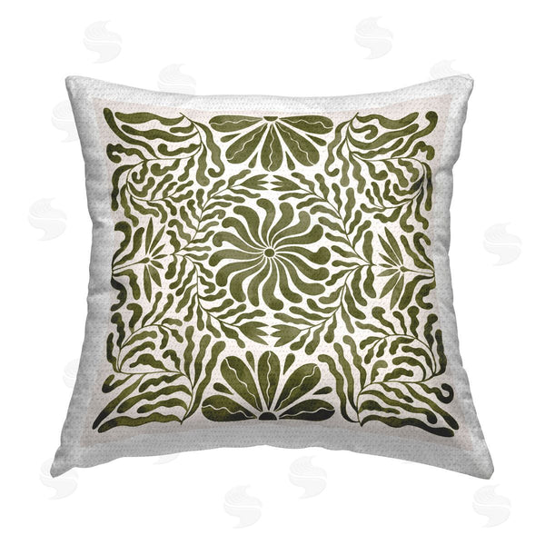 Stupell Industries Grace Popp | Symmetric Flower Pattern Printed Throw Pillow