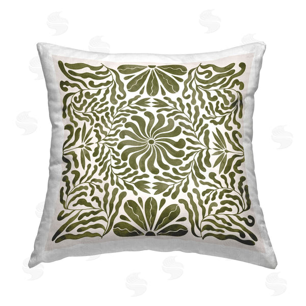 stupell industries Grace Popp | Symmetric Flower Pattern Printed Throw Pillow
