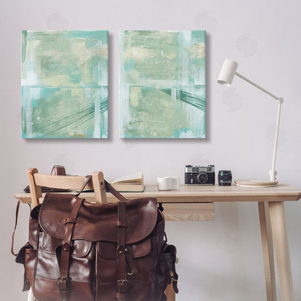 Stupell Industries Grace Popp | Teal Abstract Bridge Cityscape Wall Art