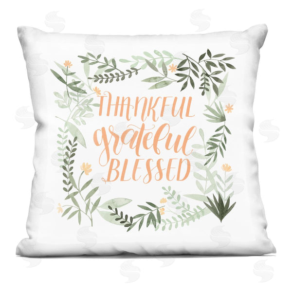 stupell industries Grace Popp | Thankful Grateful Blessed Printed Throw Pillow