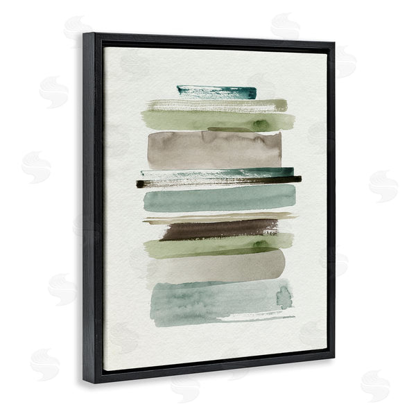 Stupell Industries Grace Popp | Thick Line Shape Abstraction Green Brown Striped Layers Wall Art
