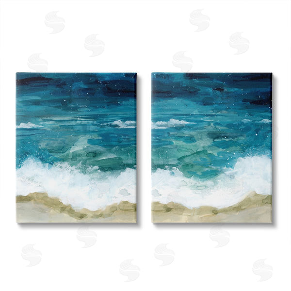 stupell industries Grace Popp | Tide Crash to Shore Nautical Beach Watercolor Wall Art