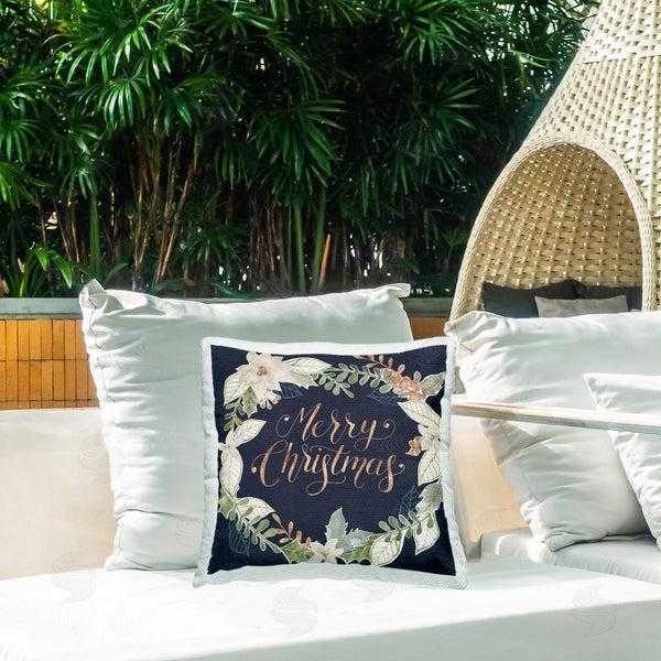 Stupell Industries Grace Popp | Traditional Christmas Wreath Printed Throw Pillow