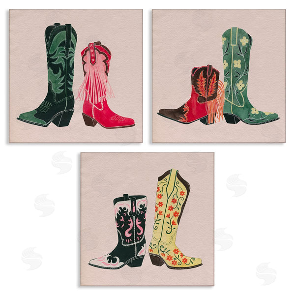 stupell industries Grace Popp | Trendy Cowgirl Boots Wall Art