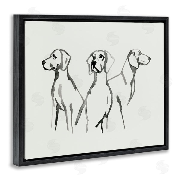Stupell Industries Grace Popp | Trio Of Dogs Minimal Black Grey Pet Sketch