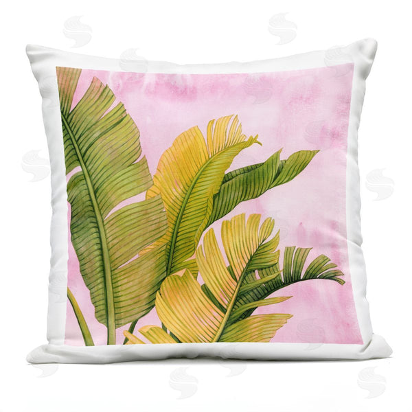 Stupell Industries Grace Popp | Tropical Banana Leaves Printed Throw Pillow
