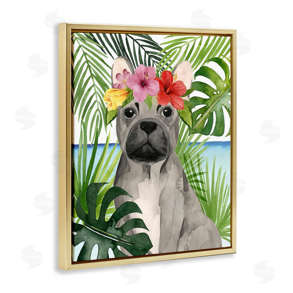 Stupell Industries Grace Popp | Tropical French Bulldog
